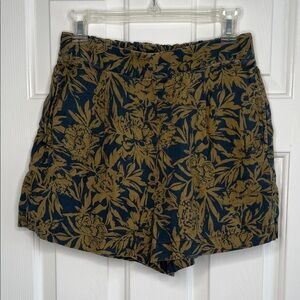 Madewell Floral Print Shorts - Navy and Mustard